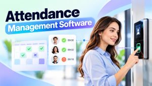 Attendance Management Software for tracking employee attendance using a biometric scanner